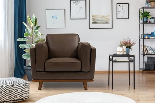 VALENCIA THEATER SEATING Valencia Leather Accent Chair, Chocolate Brown - Image 2
