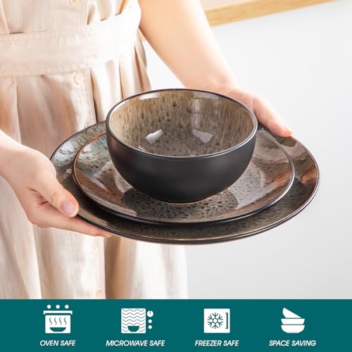 vancasso Bubble Plates And Bowls Set - 12 Piece Dinnerware - Image 4