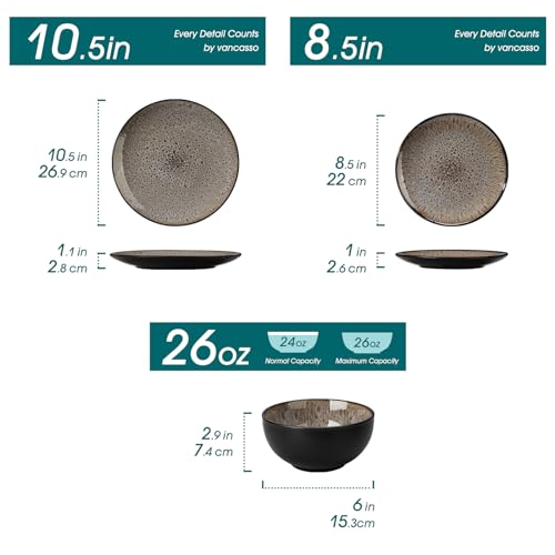 vancasso Bubble Plates And Bowls Set - 12 Piece Dinnerware - Image 2