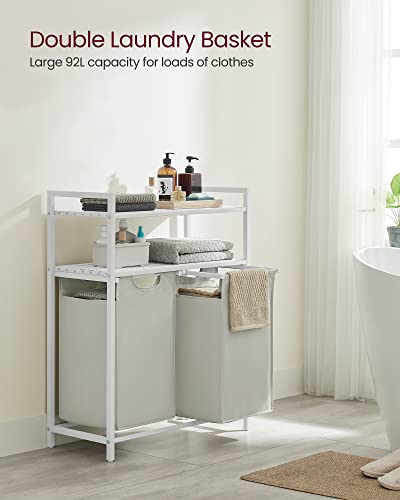 VASAGLE Laundry Hamper With 2 Removable Bags UBLH211W01 - Image 3
