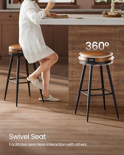 VASAGLE Swivel Bar Stools Set of 2, Counter Height - Image 4