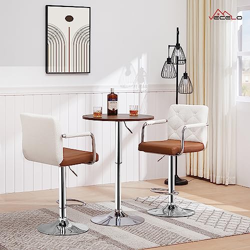 VECELO Adjustable Swivel Bar Stools, Set of 4 - Image 5