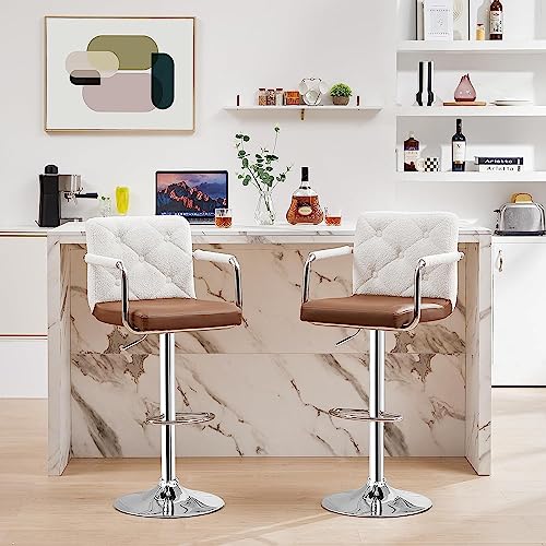 VECELO Adjustable Swivel Bar Stools, Set of 4 - Image 2