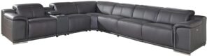 Blackjack Furniture Venice Leather Sectional Sofa With Recliners