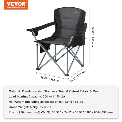 VEVOR Oversized Camping Folding Chair With Quad Lumbar - Image 3