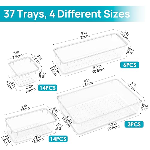 Vtopmart Clear Plastic Drawer Organizers Set - Image 2