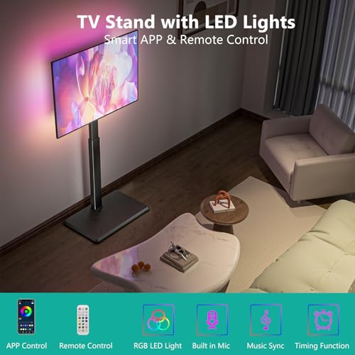 WALI Floor TV Stand With LED Lights - Image 2