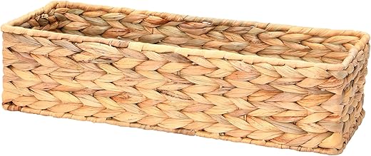 Household Essentials Water Hyacinth Rectangular Storage Basket