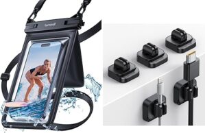 Lamicall Waterproof Phone Pouch & Cable Clips