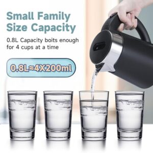 Wdcme Portable Mini Electric Tea Kettle, 0.8L