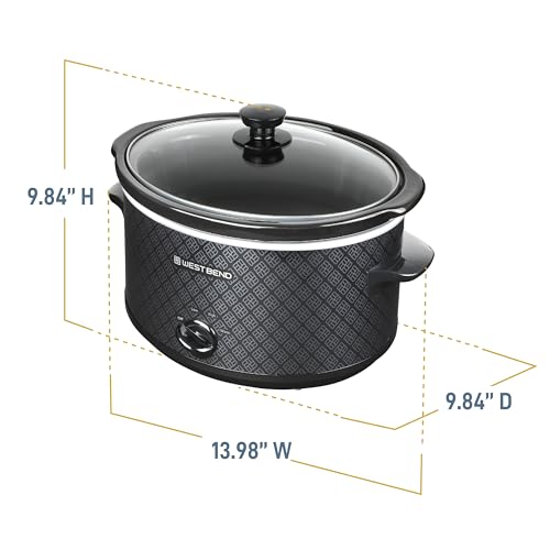 West Bend 4-Quart Manual Slow Cooker, Black - Image 4