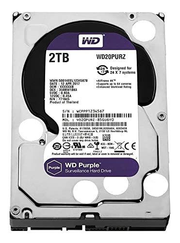 Western Digital 2TB Purple Surveillance Internal Hard Drive WD20PURZ - Image 2