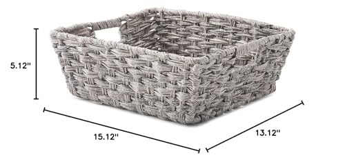 Whitmor Split Rattique Shelf Tote - Gray - Image 3