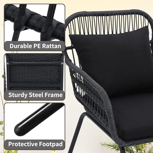 wildformers Rattan Wicker Bistro Set, Outdoor Furniture - Image 4