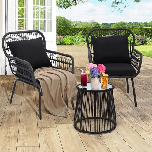 wildformers Rattan Wicker Bistro Set, Outdoor Furniture - Image 2