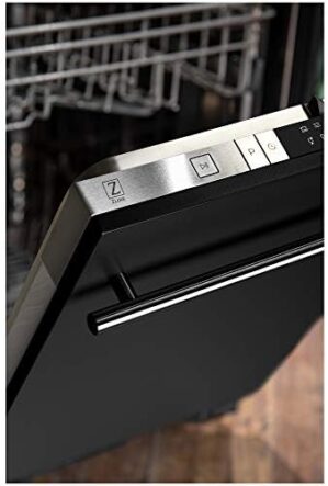 ZLINE 24 In. Black Matte Dishwasher With Stainless Steel Tub