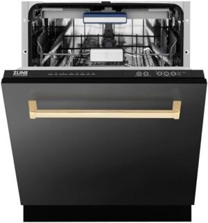 ZLINE 24″ Top Control Dishwasher, Black Stainless, DWVZ-BS-24-G