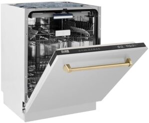ZLINE Autograph 24″ Dishwasher With Bronze Handle DWVZ-304-24-CB