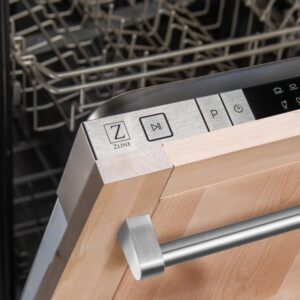 ZLINE Compact Black Stainless Steel Top Control Dishwasher, 40dBa