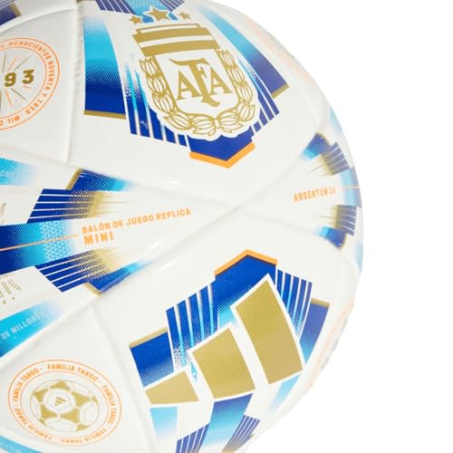 adidas Argentina Mini Soccer Ball, White/Blue - Image 2