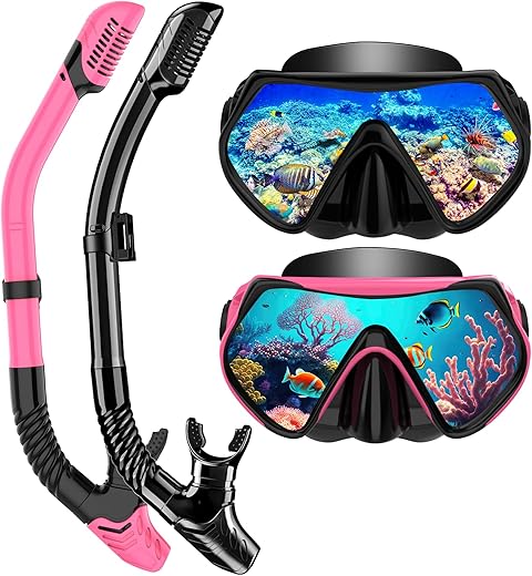 LITTLEJSY Adult Snorkel Set 180° Panoramic Mask