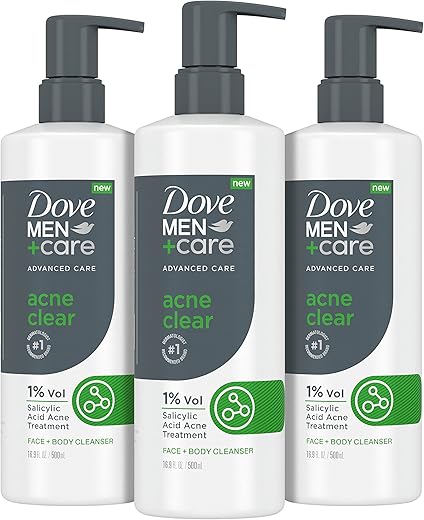 DOVE MEN + CARE Advanced Care Acne Clear Cleanser 3 Count