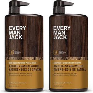 Every Man Jack Amber + Sandalwood Men’s Body Wash – 33.8 fl oz (2 Pack)