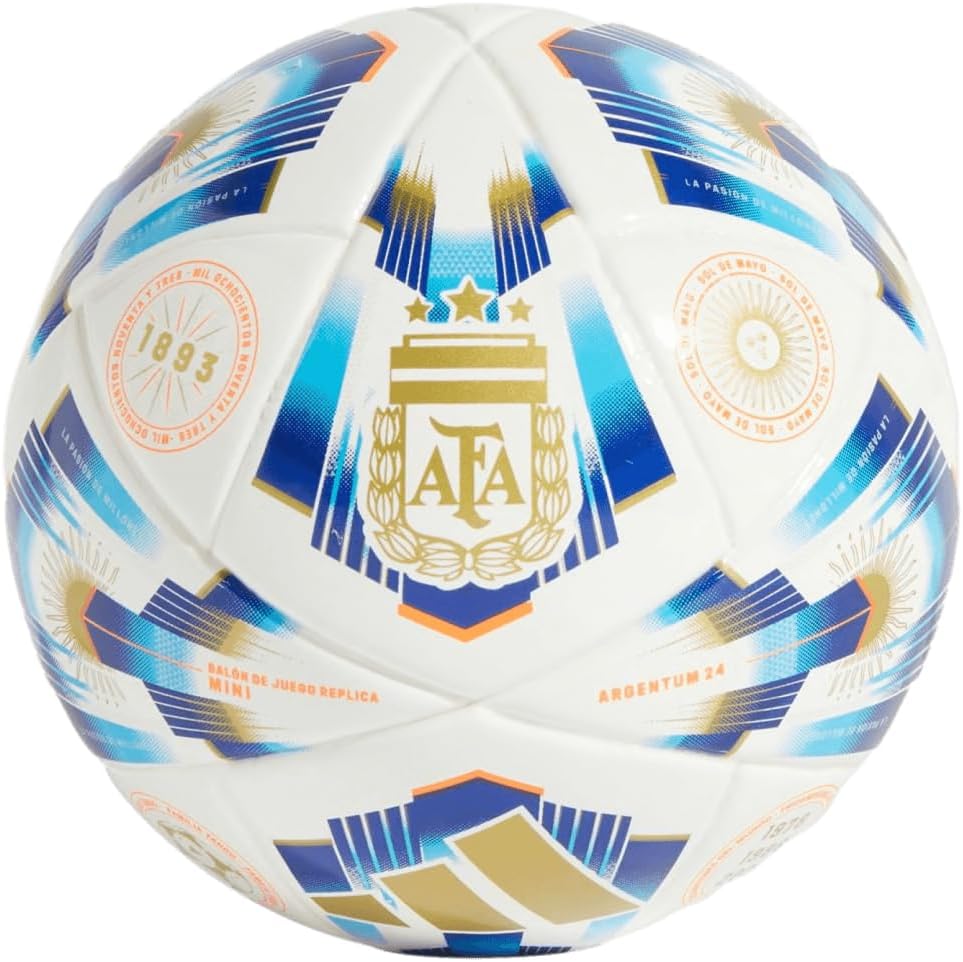 adidas Argentina Mini Soccer Ball, White/Blue