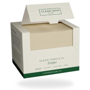 CLEAN SKIN CLUB Bamboo Viscose Clean Towels XL, Biodegradable Face Towel (50 Count)