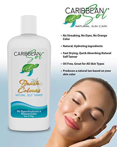 Caribbean Sol Natural Sun & Skin Care Beach Colours Natural Self Tanning Lotion 6oz - Image 2