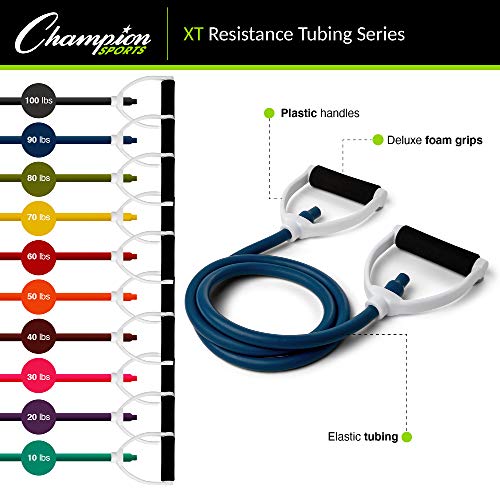 Champion Sports Resistance Tube Bands for Strength Training - Image 4