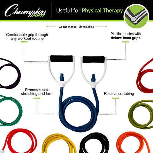 Champion Sports Resistance Tube Bands for Strength Training - Image 5