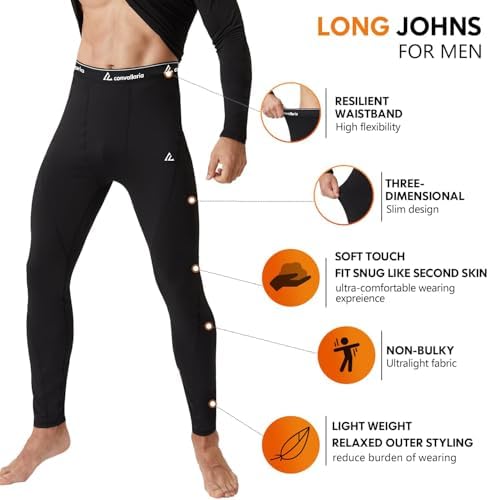 CL convallaria Thermal Underwear For Men Fleece Lined - Image 3