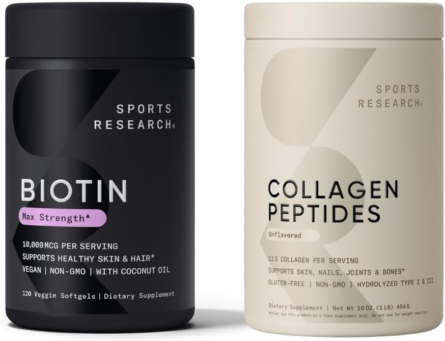 Sports Research Collagen Peptides Hydrolyzed Protein Supplement