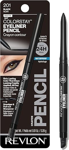 REVLON ColorStay Pencil Waterproof Eyeliner, 201 Black