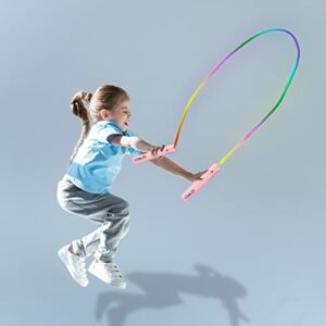 COMLZD LED Light Up Rainbow Skipping Rope