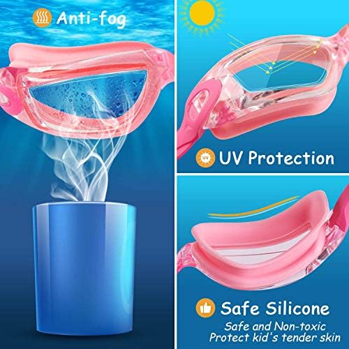COOLOO Kids Swim Goggles, 2 Packs For Ages 4-16 - Image 3