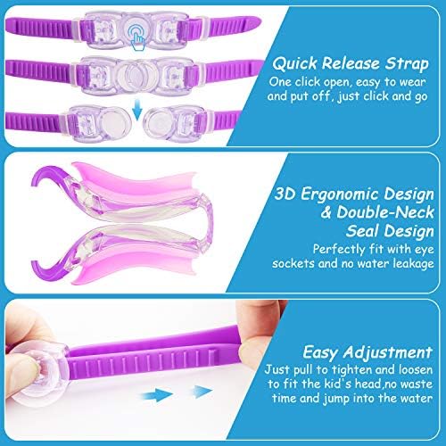 COOLOO Kids Swim Goggles, 2 Packs For Ages 4-16 - Image 5