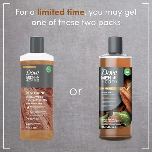 DOVE MEN + CARE Men+Care Body Wash Sandalwood & Cardamom Oil 4 Count - Image 3