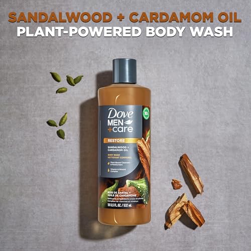 DOVE MEN + CARE Men+Care Body Wash Sandalwood & Cardamom Oil 4 Count - Image 4