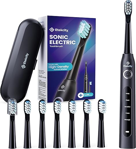 Etekcity Electric Toothbrush With 8 Brush Heads