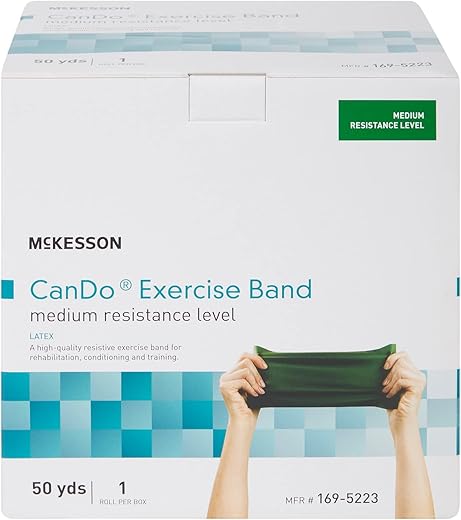McKesson Exercise Resistance Band - Medium Green, 5in x 50yd