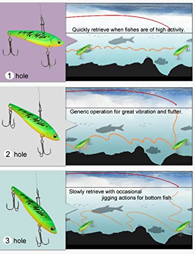 Facikono Blade Bait Bass Fishing Lures, 6pcs - Image 3