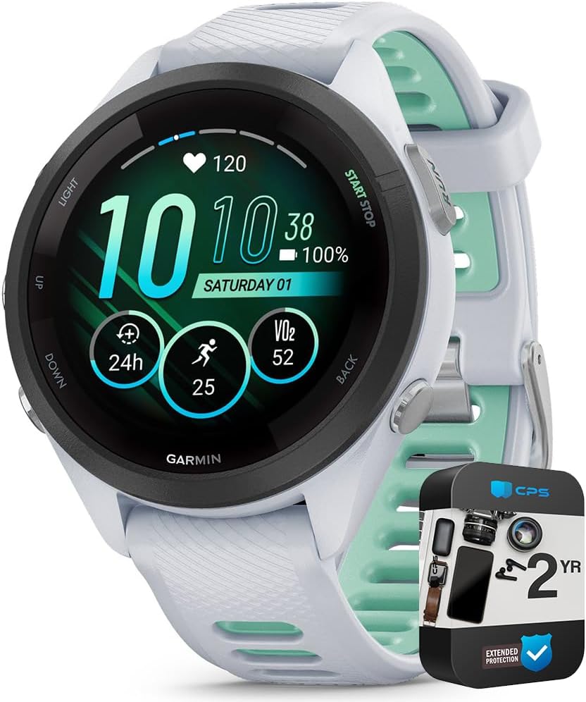 Garmin Forerunner 265S GPS Smartwatch Bundle