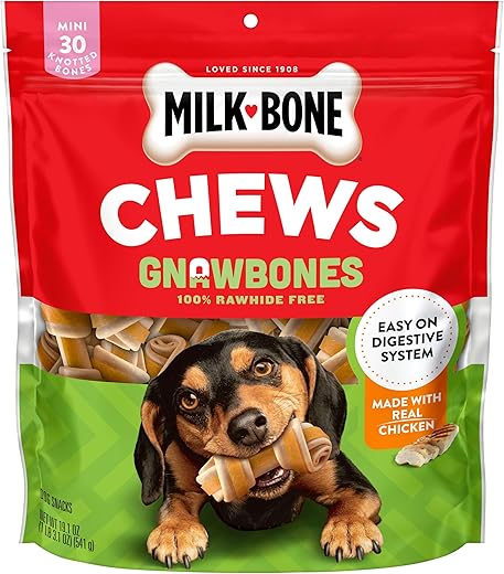 Milk-Bone GnawBones Rawhide Free Dog Treats, Chicken