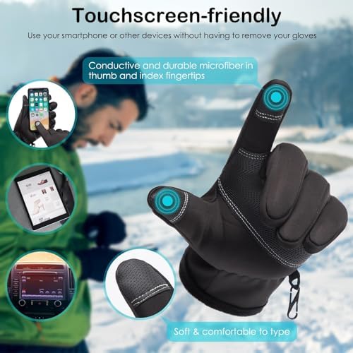 GORELOX Winter Warm Touchscreen Cold Weather Gloves - Image 4