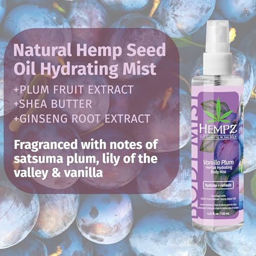 Hempz Vanilla Plum Moisturizing Oil Spray, 4.22 oz - Image 3