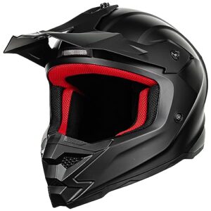 ILM Youth ATV Helmet Model-Z705 (Matte Black, M)