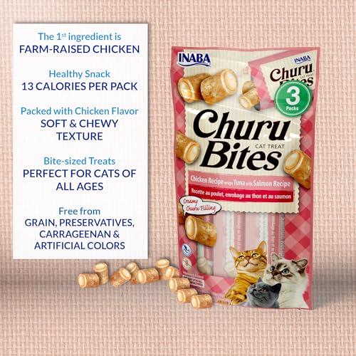 INABA Churu Bites Chicken Cat Treats, Tuna with Salmon - Image 3