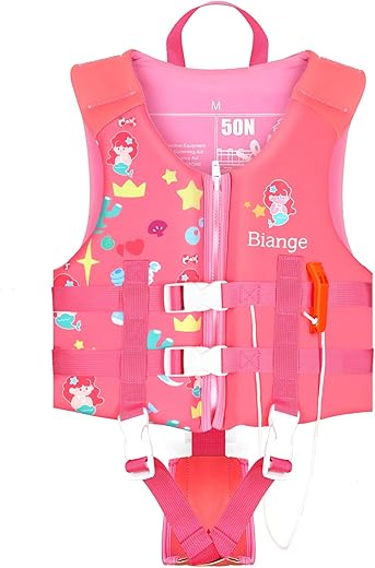 Biange Kids Swim Vest With Whistle